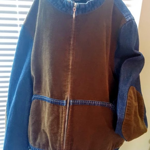 ONE-of-a-KIND Denim & Corduroy Jean Jacket,  Possible Student Design - Picture 1 of 8